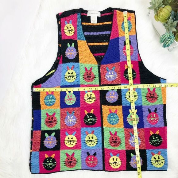 VTG Susan Bristol Embroidered CAT Lover Sweater - Picture 5 of 5